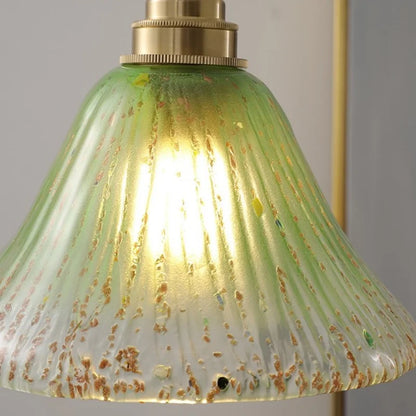 Lámpara colgante DecorBites™ LED de madera de nogal y cristal verde - Estilo nórdico moderno