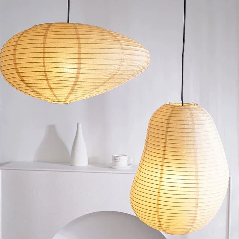 DecorBites™ Japanese Rice Paper LED Pendant Lamp for Living Room Dining Cafe