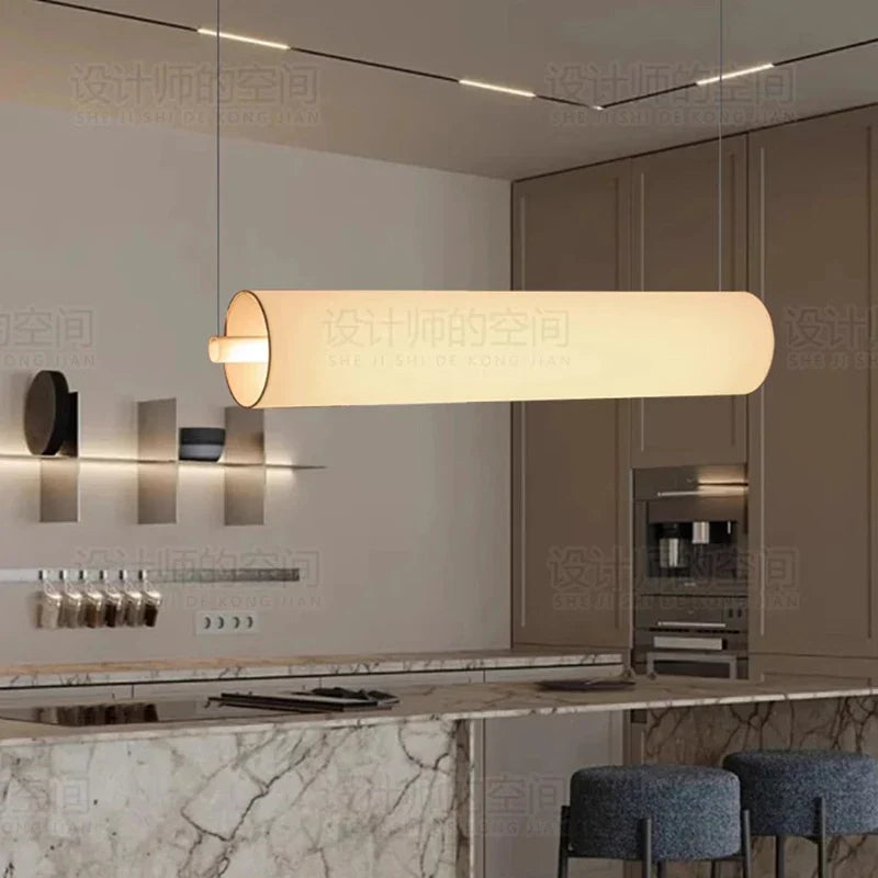 White Minimalist LED Chandelier B 160cm Design