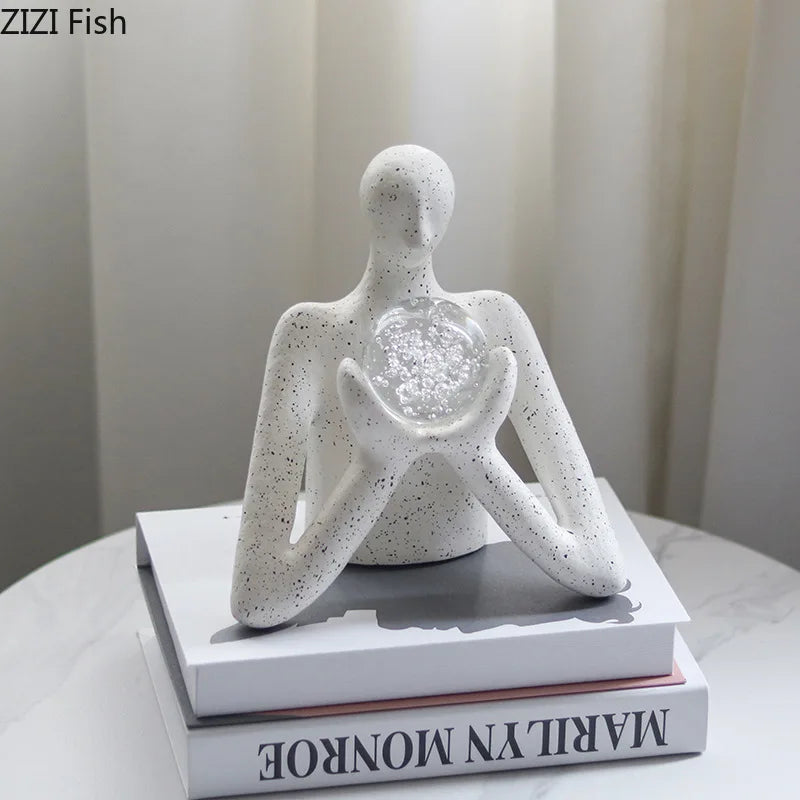 DecorBites™ Abstract Figures Sculpture Decor: Resin Desk Statue Ornament for Room Aesthetics