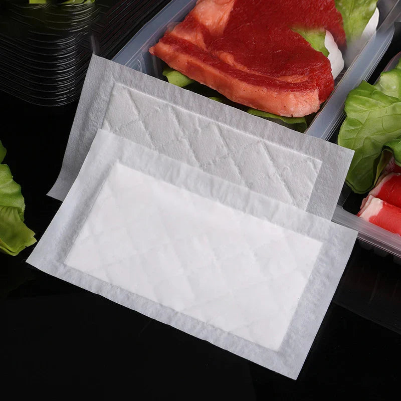 DecorBites™ Kitchen Absorbent Pads for Meat, Fish, Poultry, Produce - 100pcs