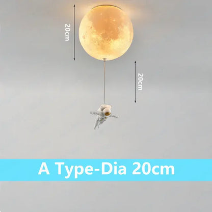 Lámpara de techo DecorBites™ Astronaut Bubble Chandelier - Lámpara de techo para dormitorio con luz de luna