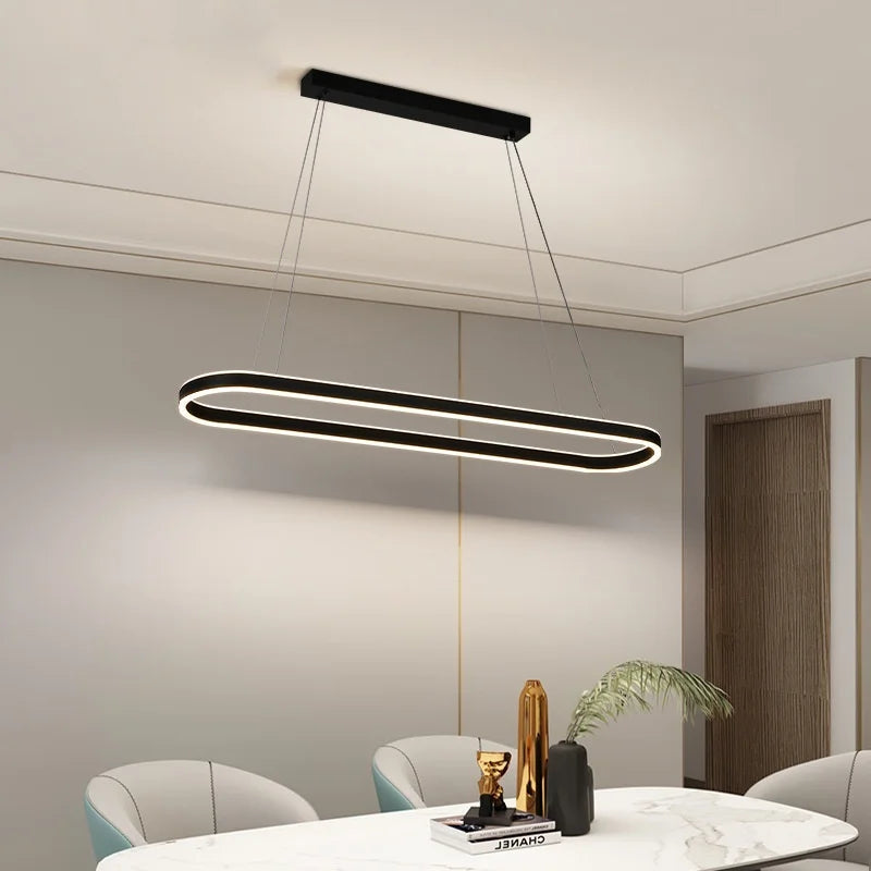 DecorBites™ Circle Pendant Chandelier Dimmable LED Lights for Modern Living Room