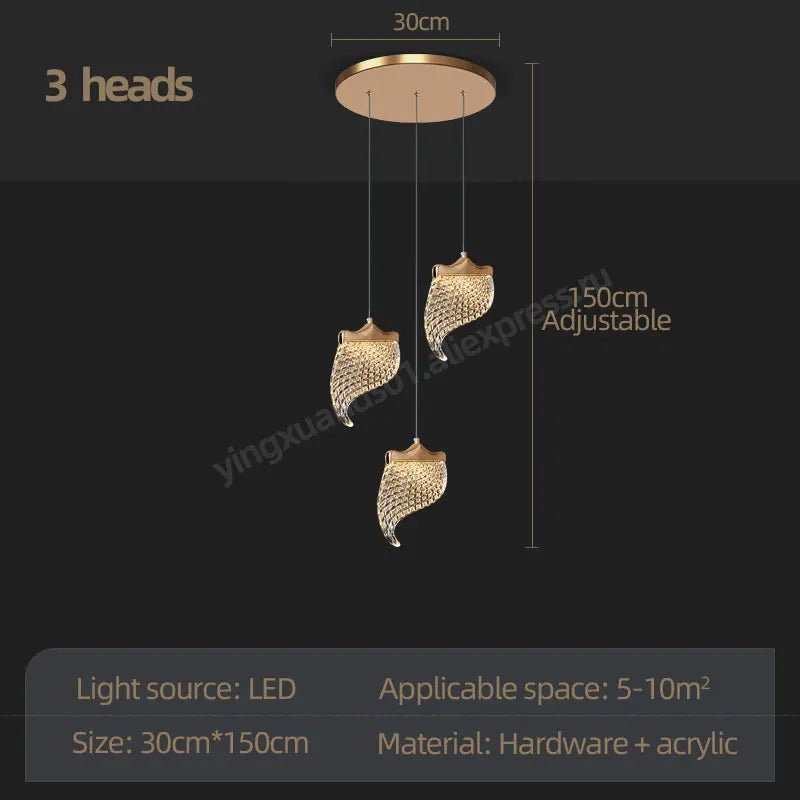 DecorBites™ LED Staircase Chandelier: Modern Loft Lighting Fixture for Living & Dining Room