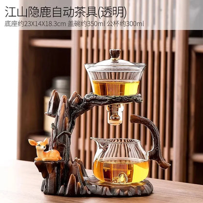 DecorBites™ Lazy Kung Fu Tea Set with Magnetic Water-Separating Bowl & Teapot