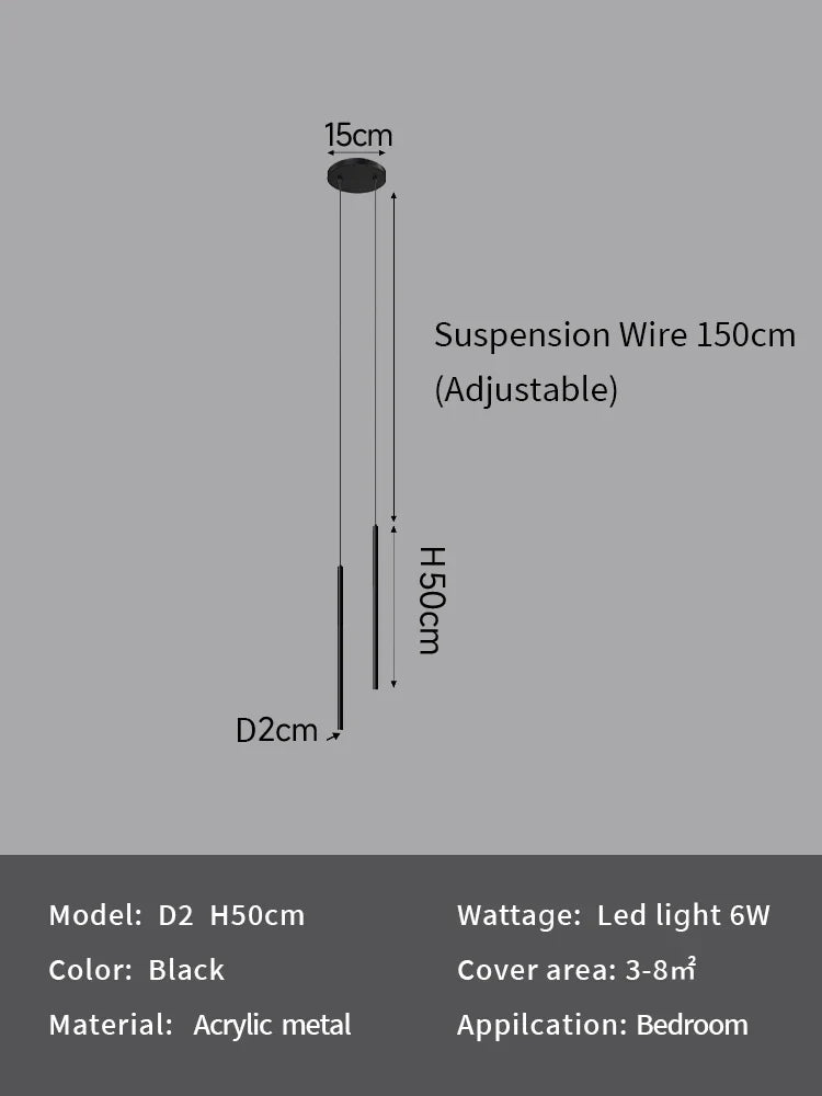 DecorBites™ LED Pendant Lights: Modern Minimalist Bedroom Chandelier Lamps for Living Room Décor