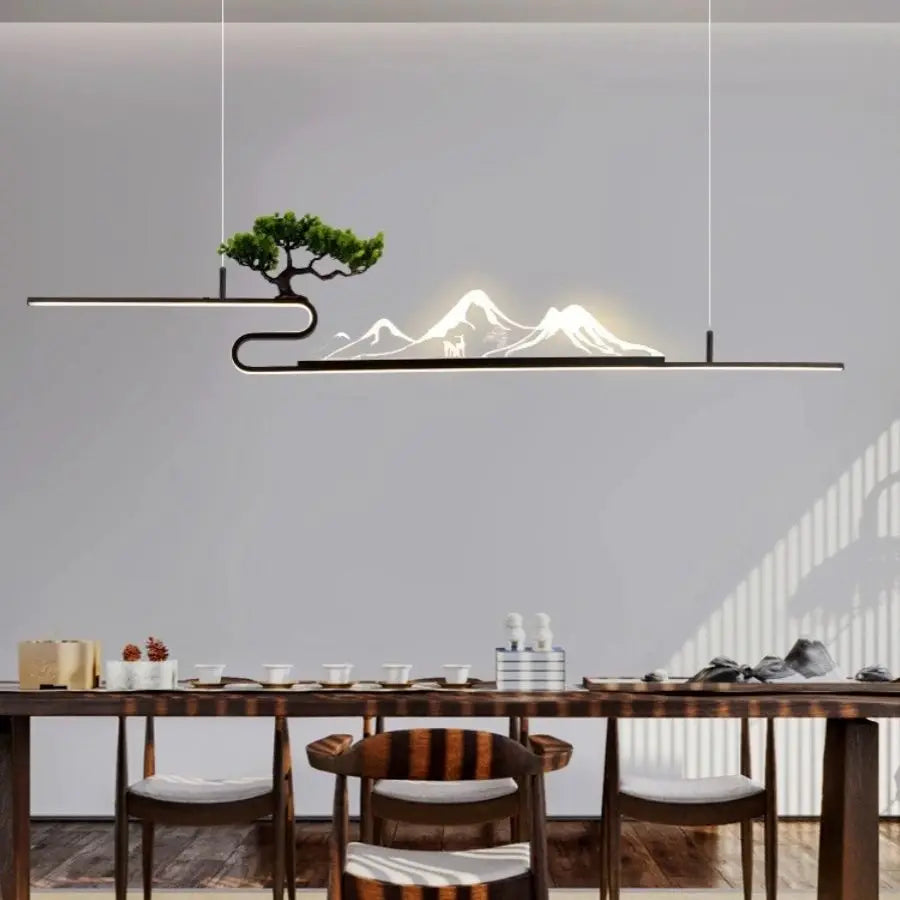 DecorBites™ Acrylic Mountain Peak Pendant Lights for Chinese Living Room Study Zen Restaurant