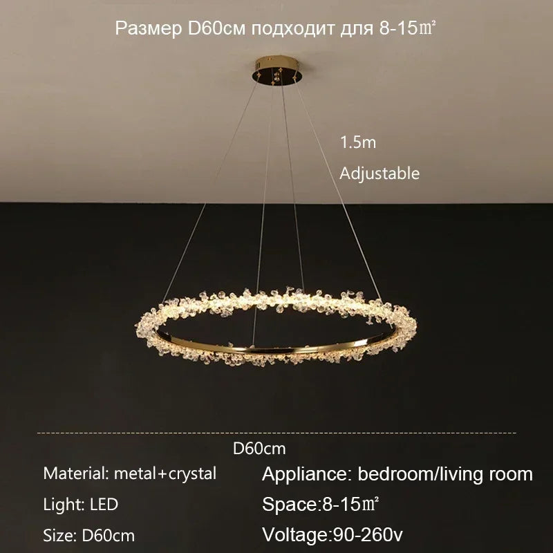 DecorBites™ Crystal Pendant Chandelier Modern Luxury Interior Decoration Lighting