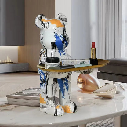 ديكور بايتس™ تمثال دب، ديكور غرفة عصري، طاولة، تمثال، مفاتيح، رف تخزين