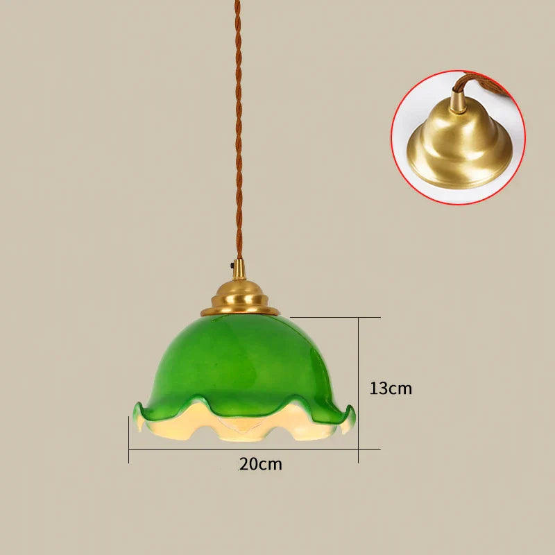 DecorBites™ Glass LED Pendant Lamp: Modern Copper Nordic Indoor Lighting for Home, Coffee, Bedroom & Living Room