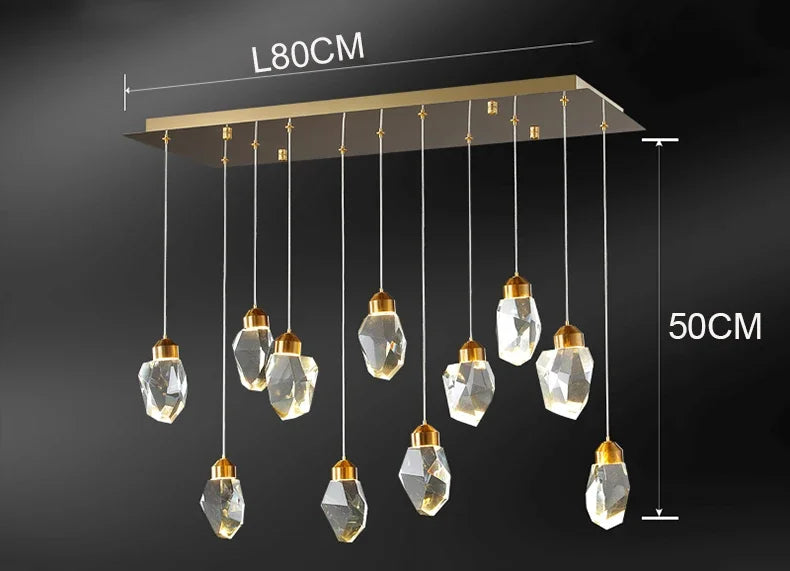 DecorBites™ Crystal Chandelier: Luxury Pendant Light for Living and Dining Room