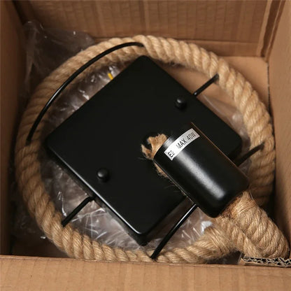 DecorBites™ Hemp Rope Wall Lamp Retro Light Sconce for Living Room Stairs Vanity