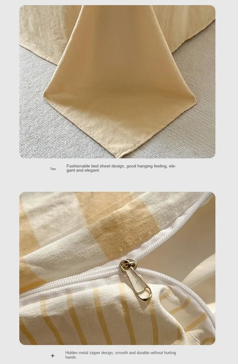 DecorBites™ Striped Quilt Set with Pillowcases and Sheet