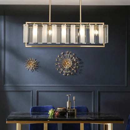 DecorBites™ Glass Restaurant Chandelier: Modern Luxury Led Lighting Fixture for Living Room Home Decor