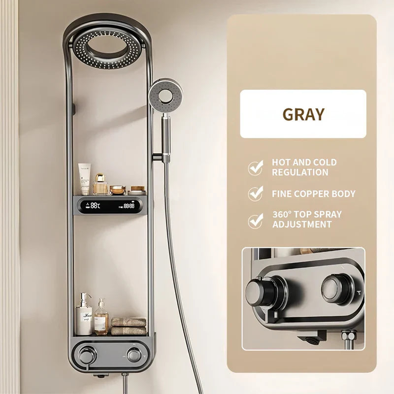 DecorBites™ Electric Showerhead Knobs Column Faucet Set for Bathroom Bathtub System