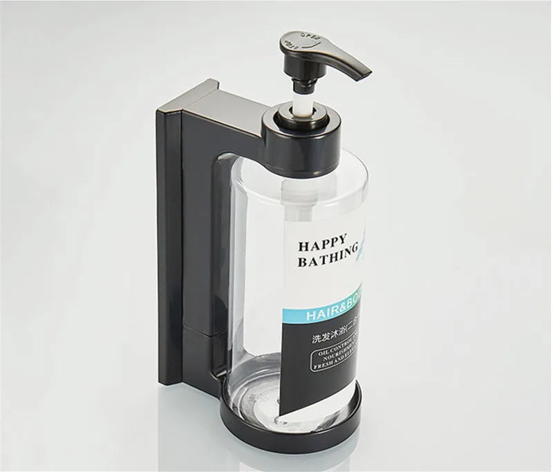 DecorBites™ Amber Soap Dispenser & Shampoo Bottles Set for Drill-Free Bathroom Storage