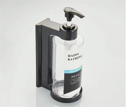 DecorBites™ Amber Soap Dispenser & Shampoo Bottles Set for Drill-Free Bathroom Storage