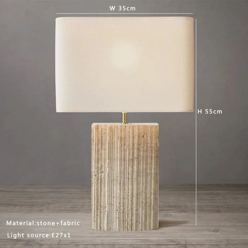 Lámpara de mesa de tela de piedra marrón grande Decorbites™ para decoración del hogar en sala de estar o dormitorio
