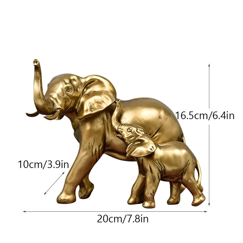 DecorBites™ Elephant Resin Figurine: Interior Lucky Ornament for Home Decor