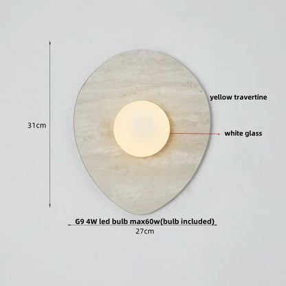 DecorBites™ Green Marble Stone LED Wall Sconce Lighting for Bedroom and Hallway