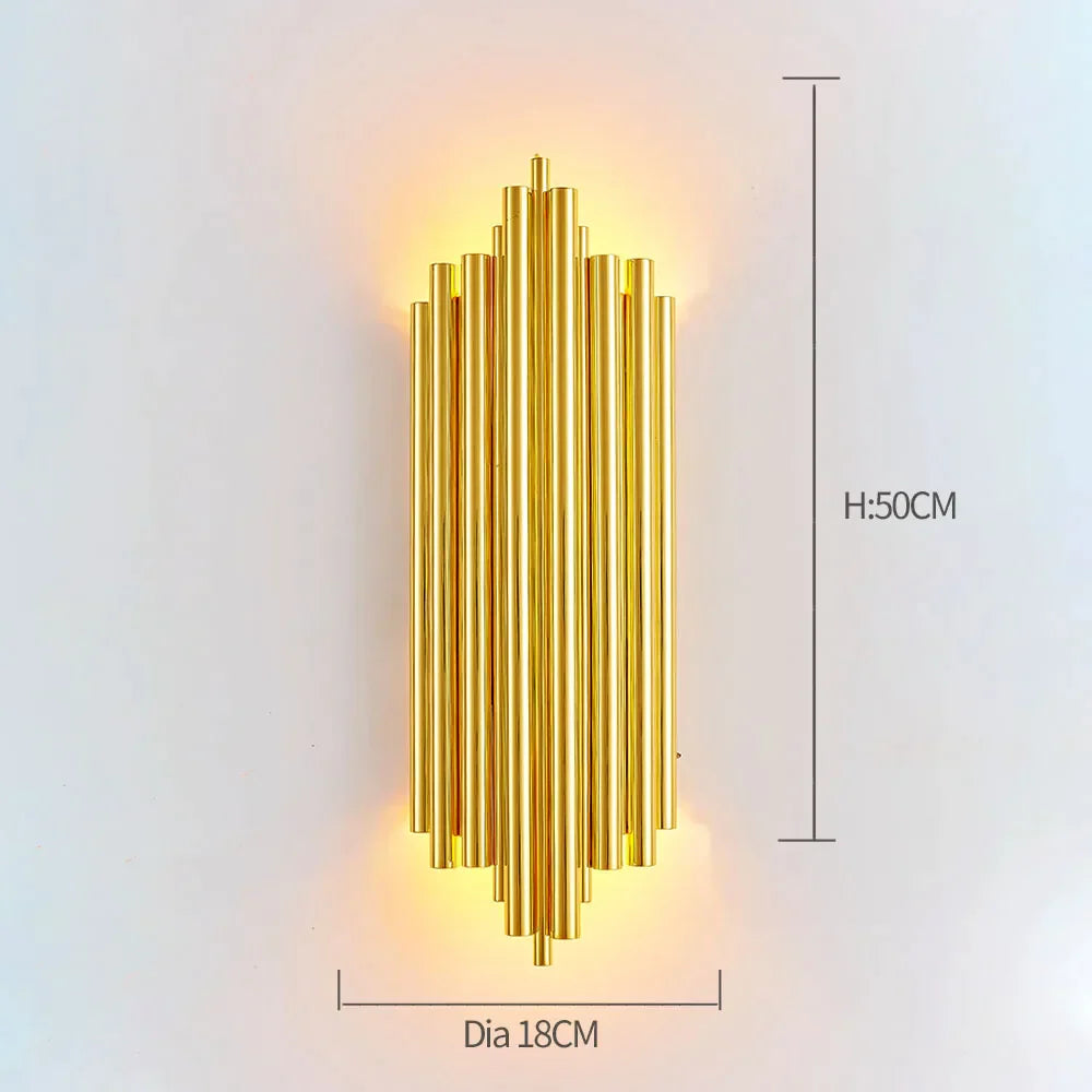 Luces de pared de cristal dorado Decorbites™: Aplique LED moderno para dormitorio, sala de estar y baño