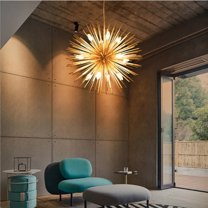 DecorBites™ Dandelion Ball Chandelier: Nordic Modern Golden Bedroom & Restaurant Lamp