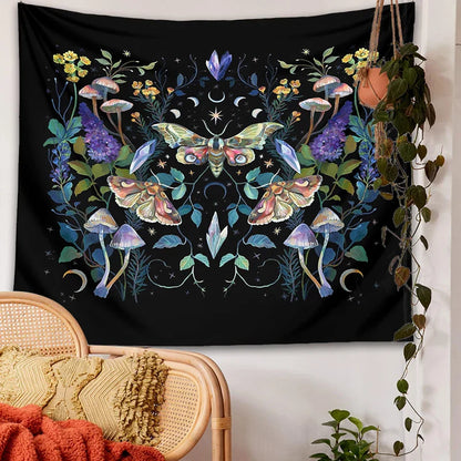 Decobites Celestial Botanical Tapestry Wall Hanging - Starry Sky Dorm Decor