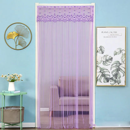 DecorBites™ Lace Embroider Summer Insect Net Door Curtain for Living Room and Bedroom