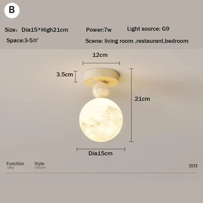 DecorBites™ LED Ceiling Moon Wall Lamp Minimalist Bedroom Lighting Fixture