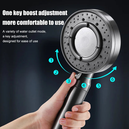 DecorBites™ Large Panel Adjustable High Pressure Shower Head for Eco-Friendly Rainfall Experience