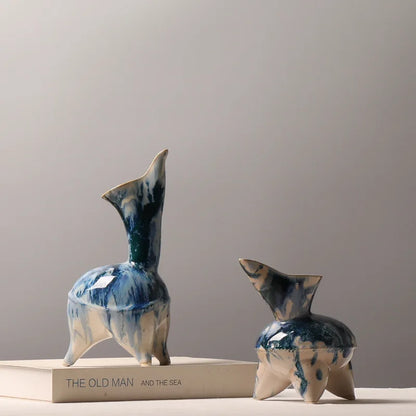 Jarrón de cerámica con patrón de tinta irregular DecorBites™ - Decoración para el hogar en porcelana china