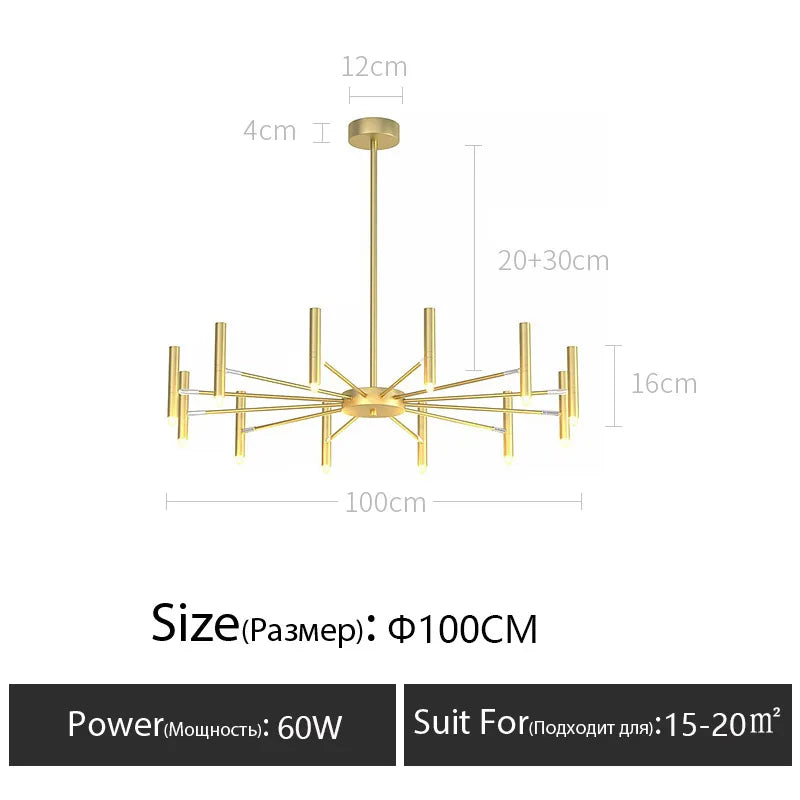 DecorBites™ LED Chandelier: Modern Nordic Design for Living Room, Bedroom, Office, Study - Home Décor Lighting