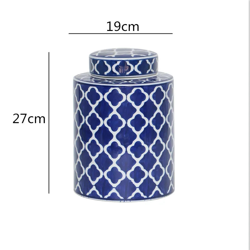 DecorBites™ Chinese Retro Ceramics Golden Vase with Cover for Home Décor and Organization