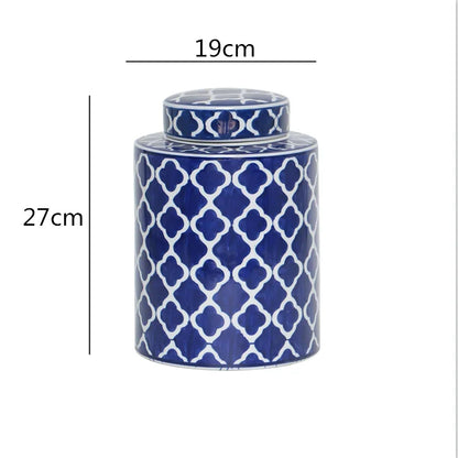 DecorBites™ Chinese Retro Ceramics Golden Vase with Cover for Home Décor and Organization