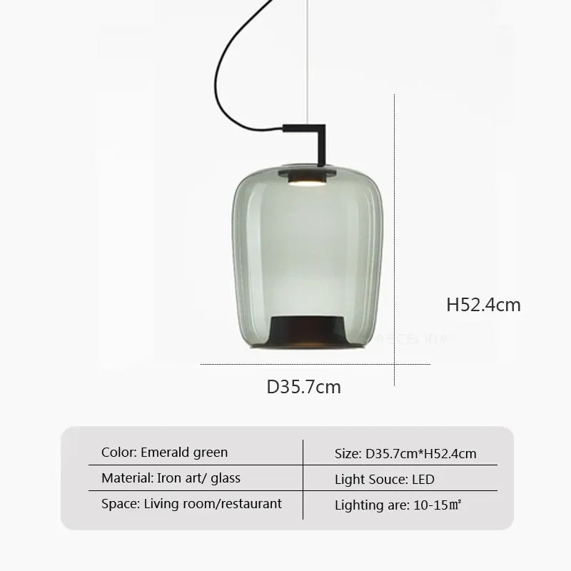 DecorBites™ Brokis Glass Pendant Lamp - Nordic Creative Hanging Light for Home and Hospitality