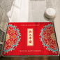 Decobites Red Tech Velvet Entrance Doormat: New Chinese Style, Anti-slip, Wear-resistant & Easy To Clean