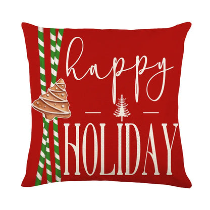 DecorBites™ Christmas Santa Claus Linen Pillowcase - Sofa Cushion Cover, Decorative Living Room Pillow Cover