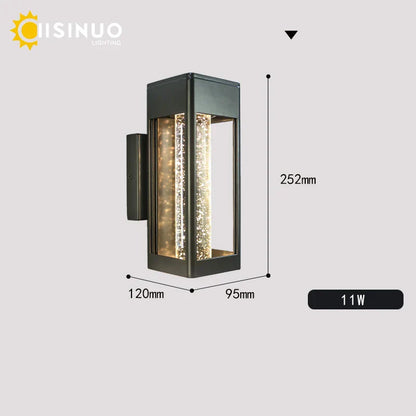 Aplique de pared DecorBites™ de cristal con burbujas, LED de 11 W, para exteriores, IP65, para jardín.