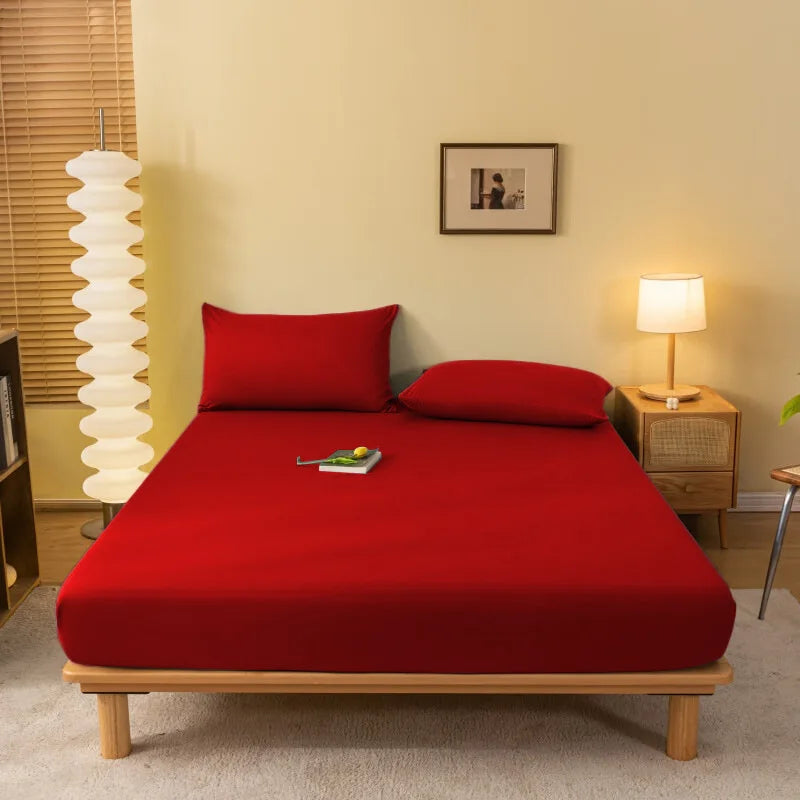 Sábana ajustable DecorBites™ Cozy de color liso - Funda de colchón para todas las estaciones