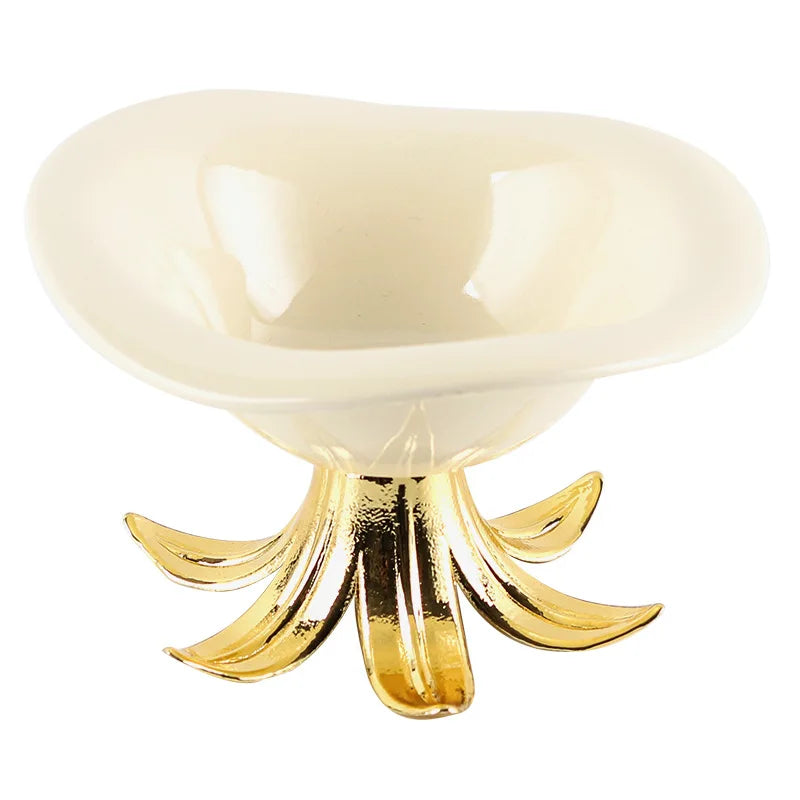 DecorBites™ Golden Branches Ceramic Fruit Plate Tray Bowl Home Decoration Accessories