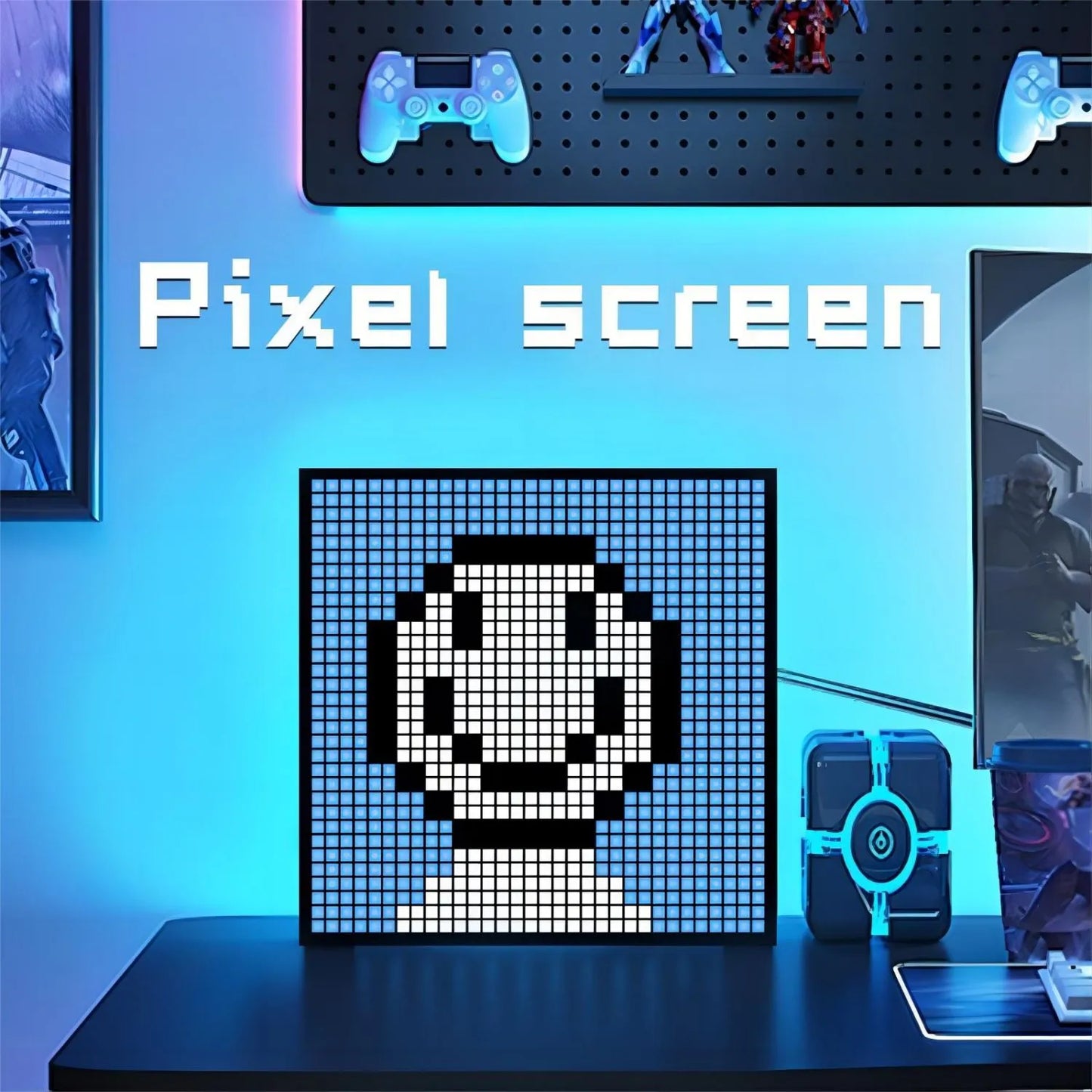 DecorBites™ LED Pixel Display: Bluetooth App Control for Gaming Room Decor & Animation Frame