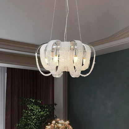 DecorBites™ Crystal Chandelier: Luxury Living Room and Bedroom Pendant Light Fixture