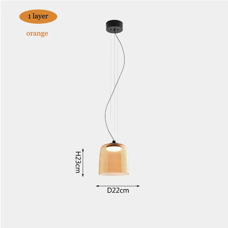 Decorbites™ Levels Bunte Glasanhängerleuchte: Moderne LED-Kronleuchter für Esszimmer, Bar und Wohnzimmer