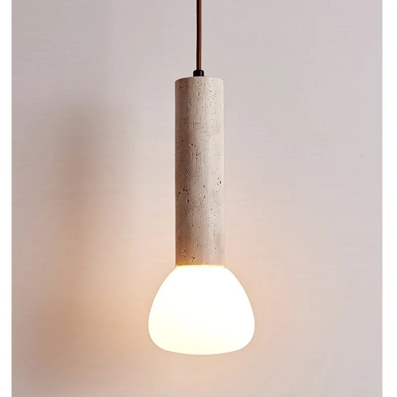 Luces colgantes LED de Piedra de Vidrio Decorbites™ - Travertino Amarillo Lámpara Vintage Colgante