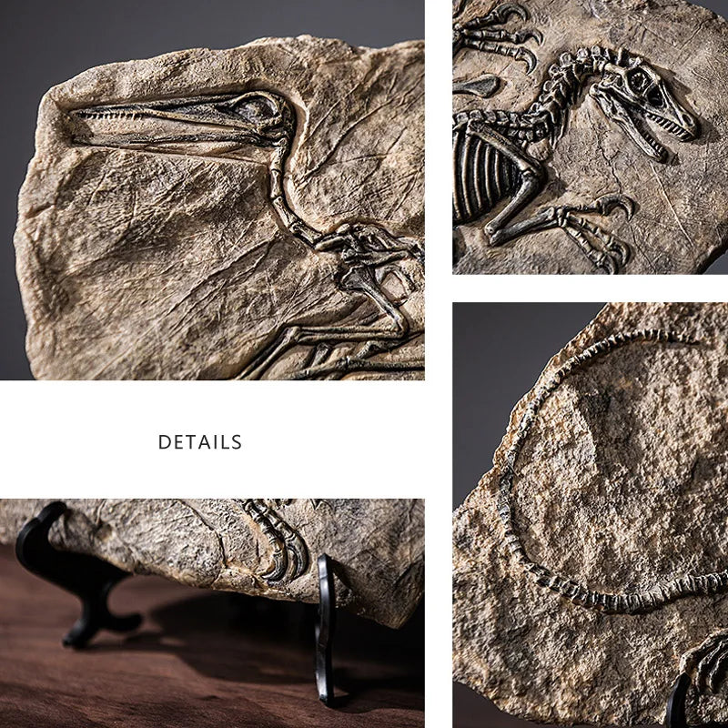 DecorBites™ Dinosaur Fossil Resin Craft Figurine | Home Office Sculpture Decoration