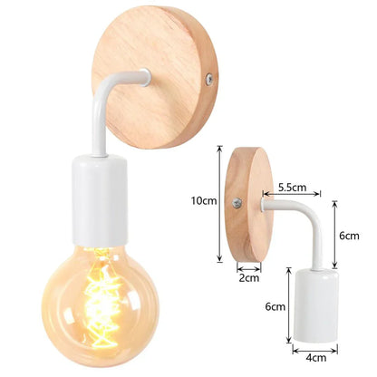 Aplique de pared LED industrial DecorBites™ estilo loft retro con pantalla de hierro E27