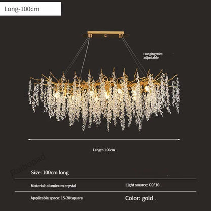 DecorBites™ Gold Crystal Grapes Chandelier for Dining Living Room Bedroom