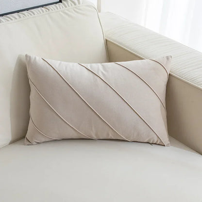 DecorBites™ Hand Pleat Embroidered Cushions 30x50/45x45cm Beige Pink Nordic Style Pillowcase