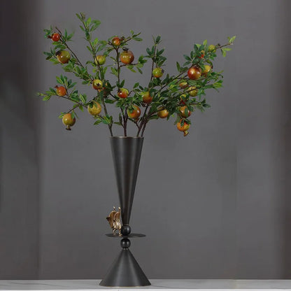 DecorBites™ Bronze Flower Vase: Metal Handicrafts Geometric Art Home Decor Bottle