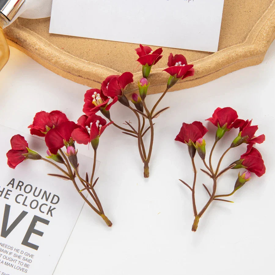 DecorBites™ Artificial Flowers: Christmas Decor, Home Wedding Bouquet, Scrapbooking Bouquets